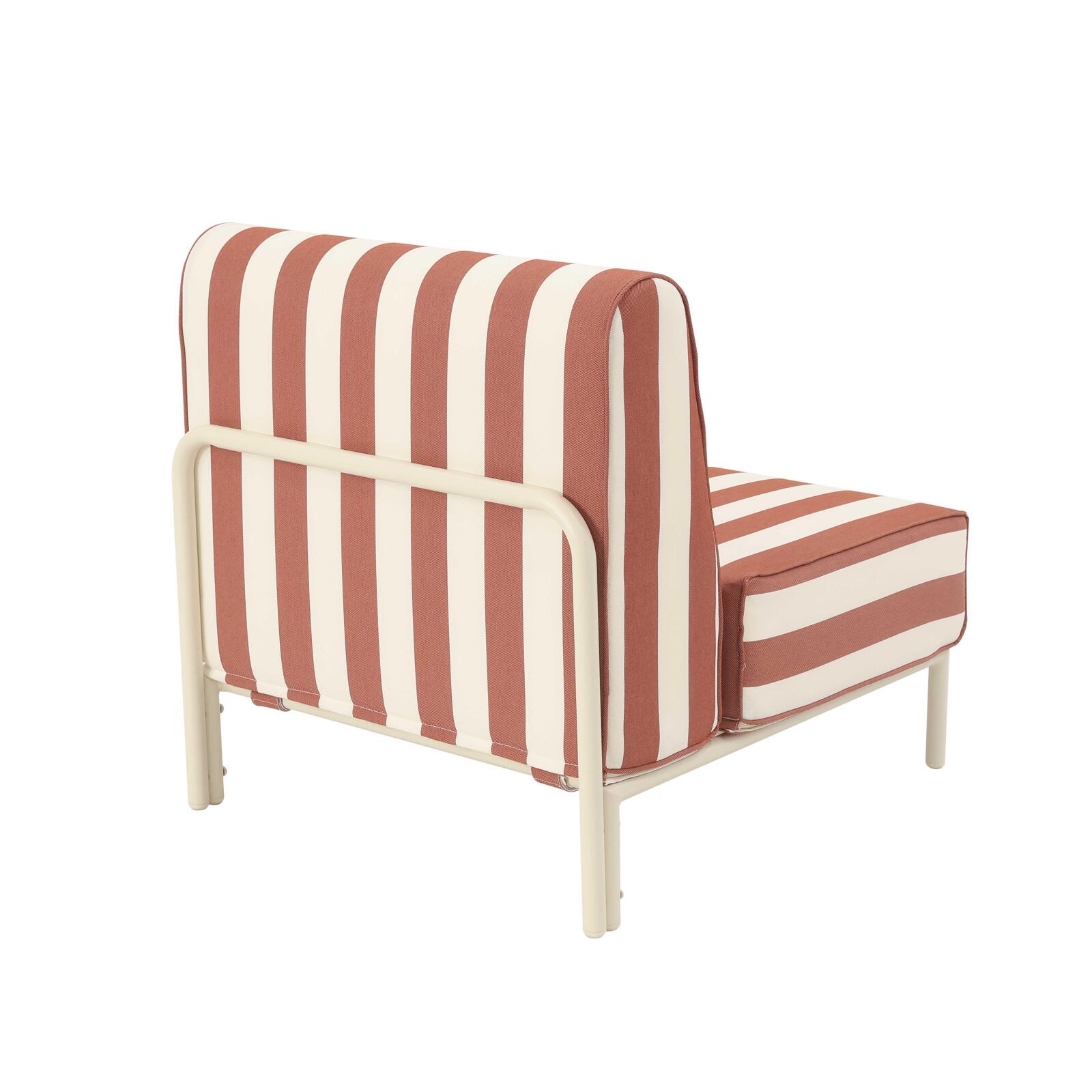 Sessel im gestreiften Design für ein modulares Outdoor-Sofa