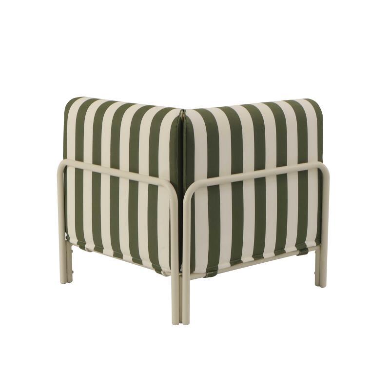 Ecksessel im gestreiften Design für modulare Outdoor-Sofa (4/8)