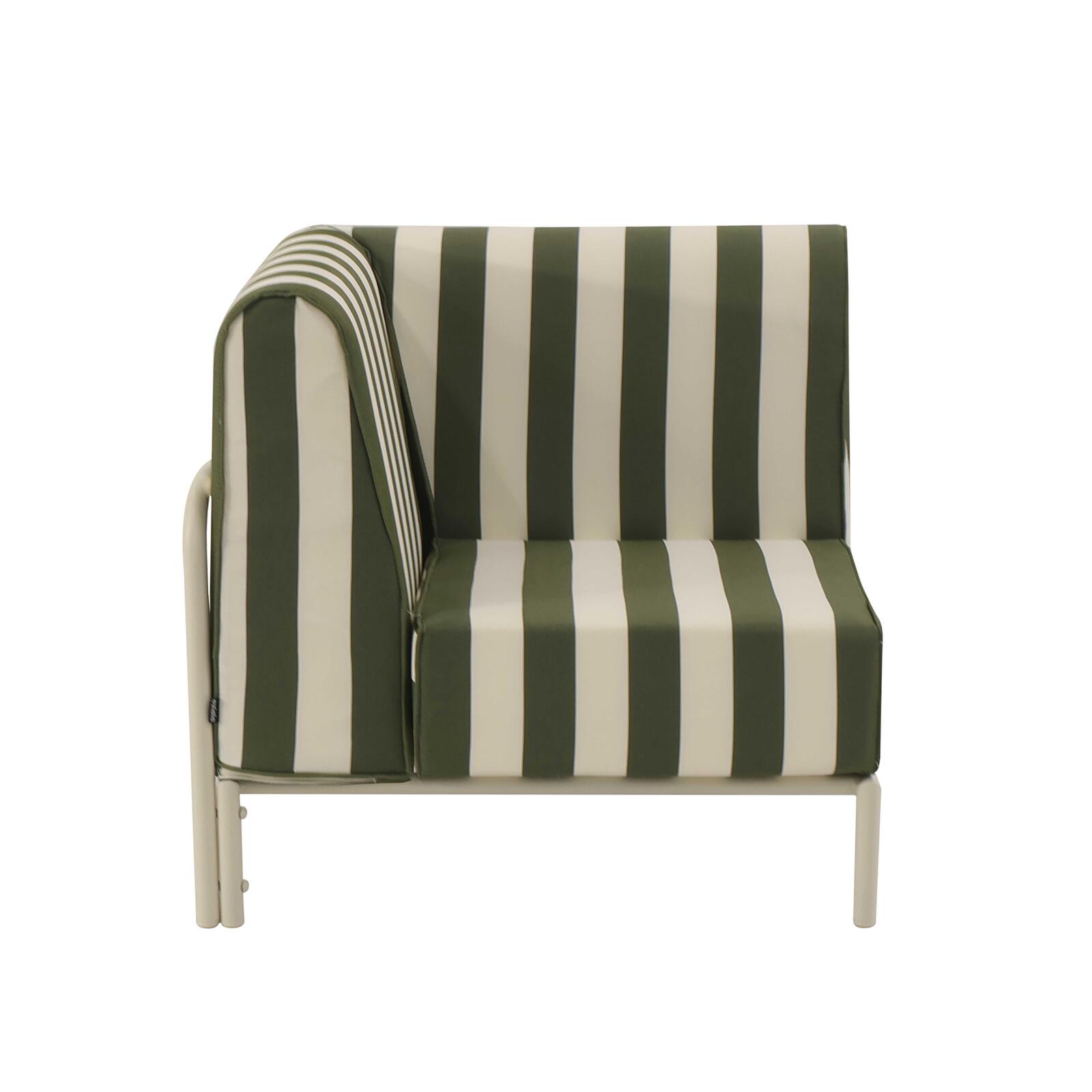 Ecksessel im gestreiften Design für modulare Outdoor-Sofa
