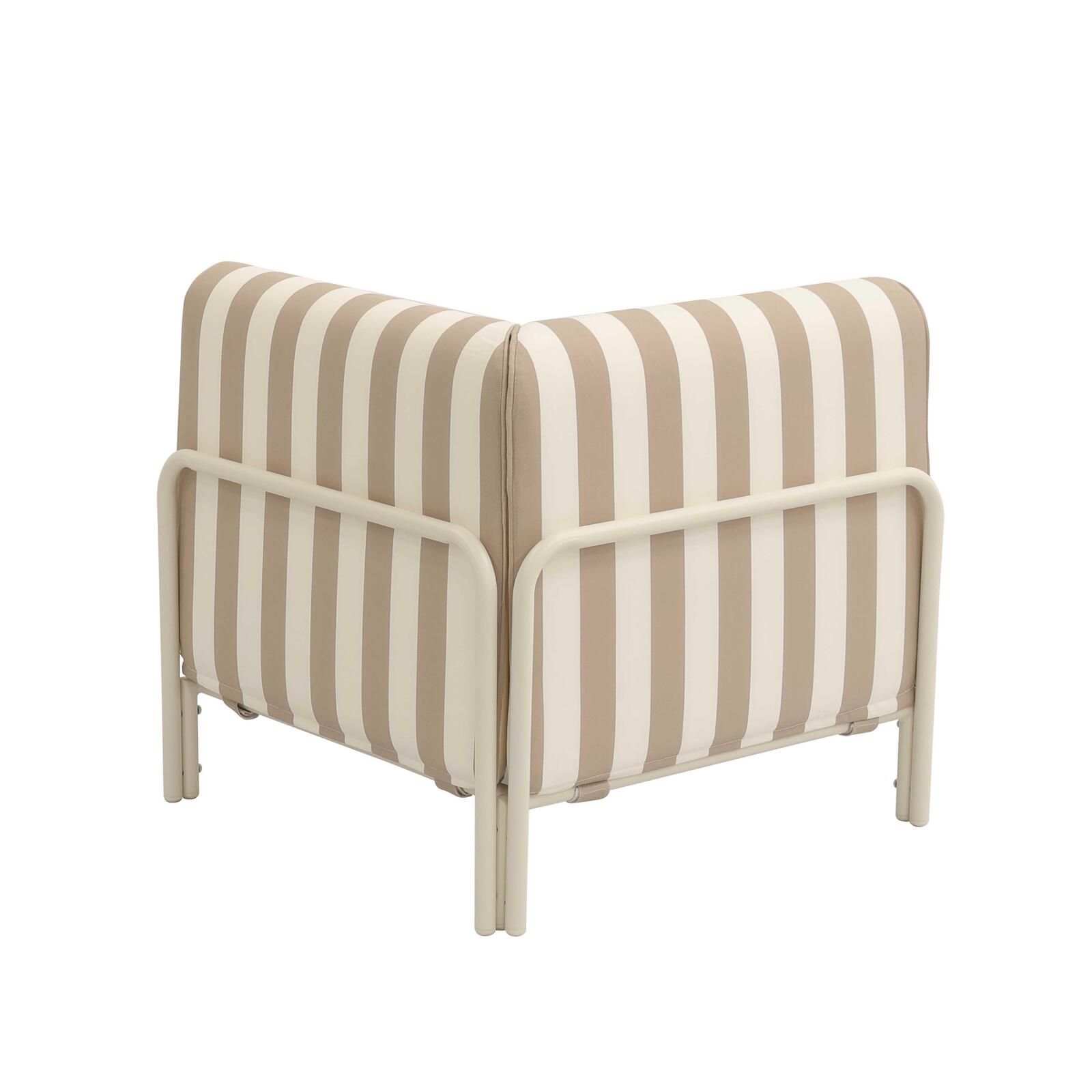 Ecksessel im gestreiften Design für modulare Outdoor-Sofa