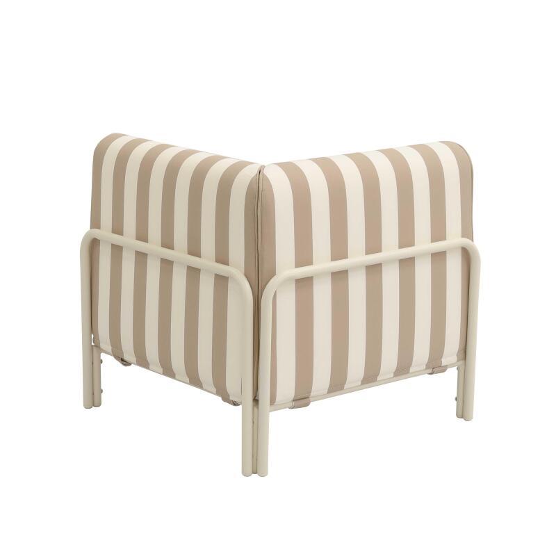 Ecksessel im gestreiften Design für modulare Outdoor-Sofa (4/7)