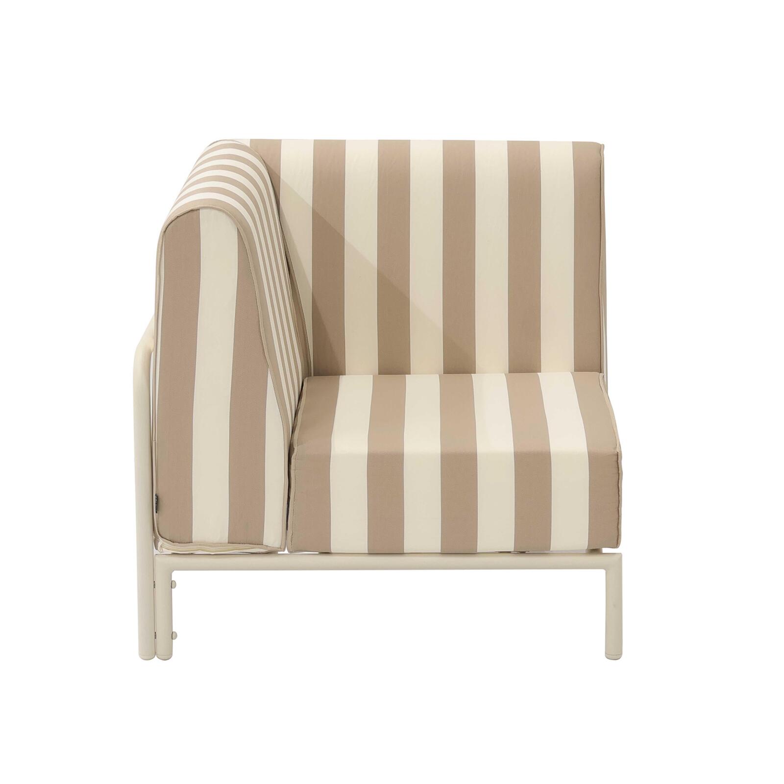 Ecksessel im gestreiften Design für modulare Outdoor-Sofa