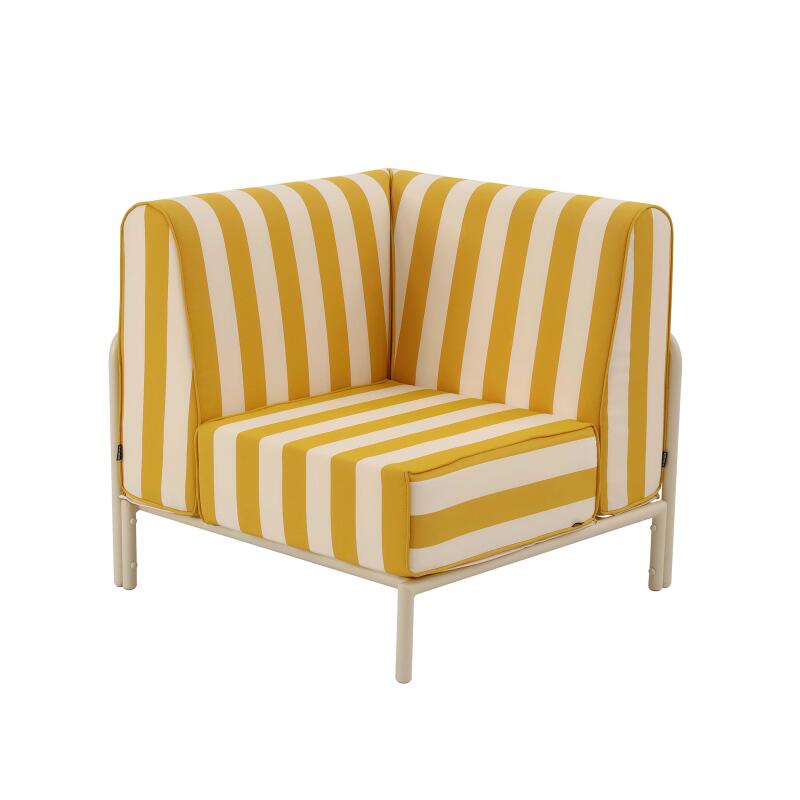 Ecksessel im gestreiften Design für modulare Outdoor-Sofa