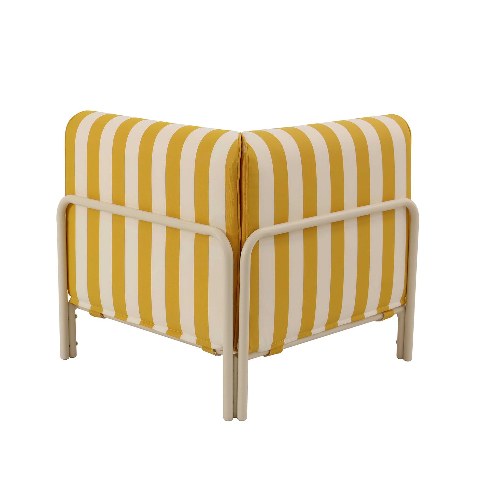 Ecksessel im gestreiften Design für modulare Outdoor-Sofa