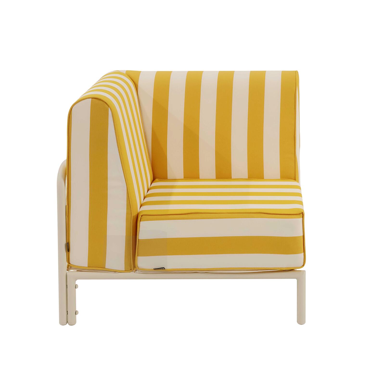 Ecksessel im gestreiften Design für modulare Outdoor-Sofa
