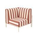 Ecksessel im gestreiften Design für modulare Outdoor-Sofa