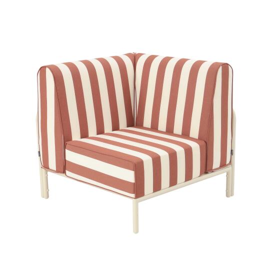 Ecksessel im gestreiften Design für modulare Outdoor-Sofa | Oviala