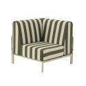 Ecksessel im gestreiften Design für modulare Outdoor-Sofa