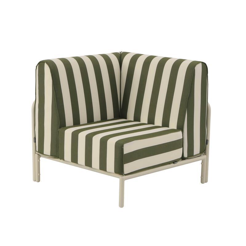 Ecksessel im gestreiften Design für modulare Outdoor-Sofa