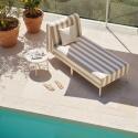 Chaiselongue im gestreiften Design für ein modulares Outdoor-Sofa