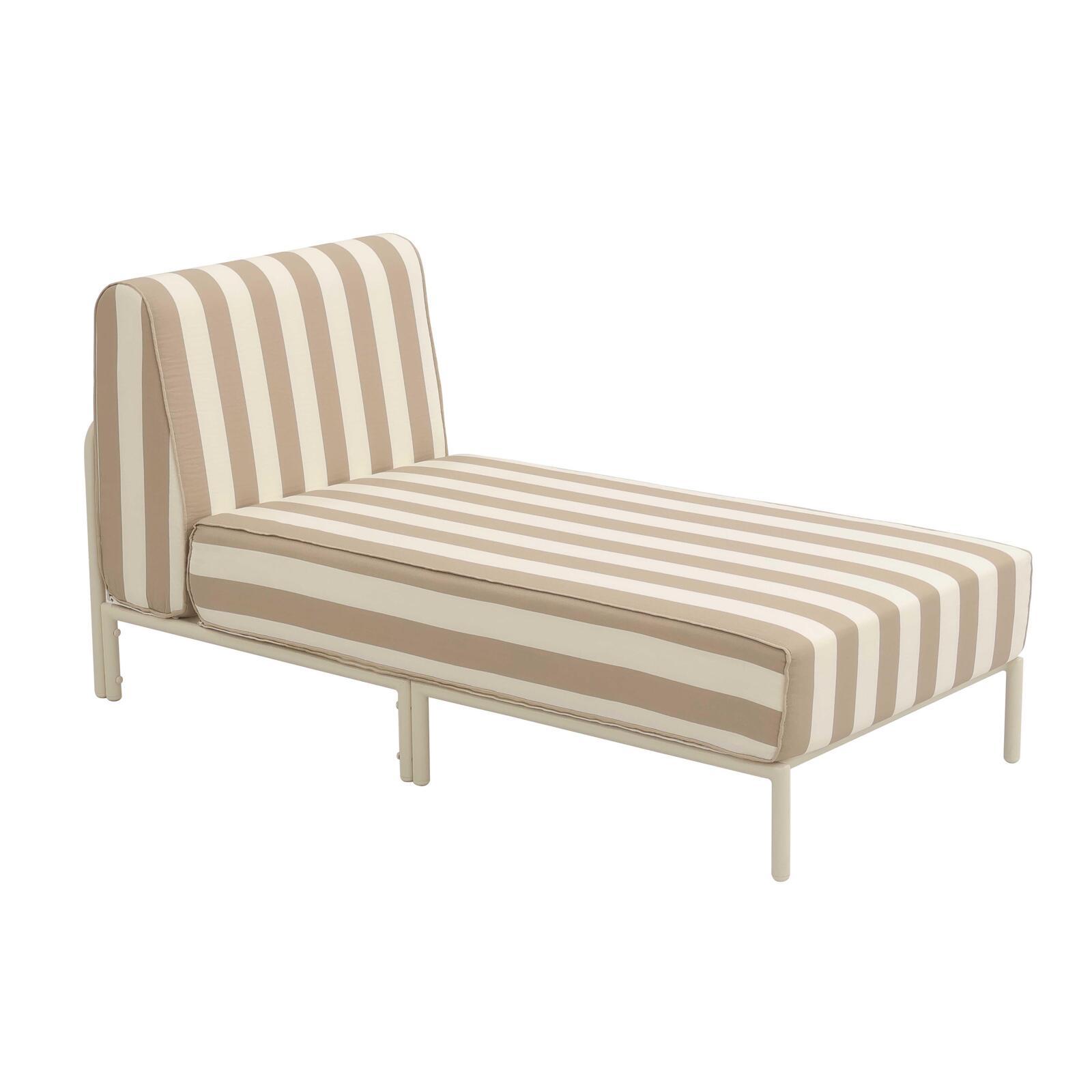 Chaiselongue im gestreiften Design für ein modulares Outdoor-Sofa