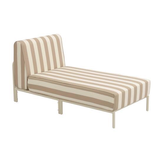 Chaiselongue im gestreiften Design für ein modulares Outdoor-Sofa