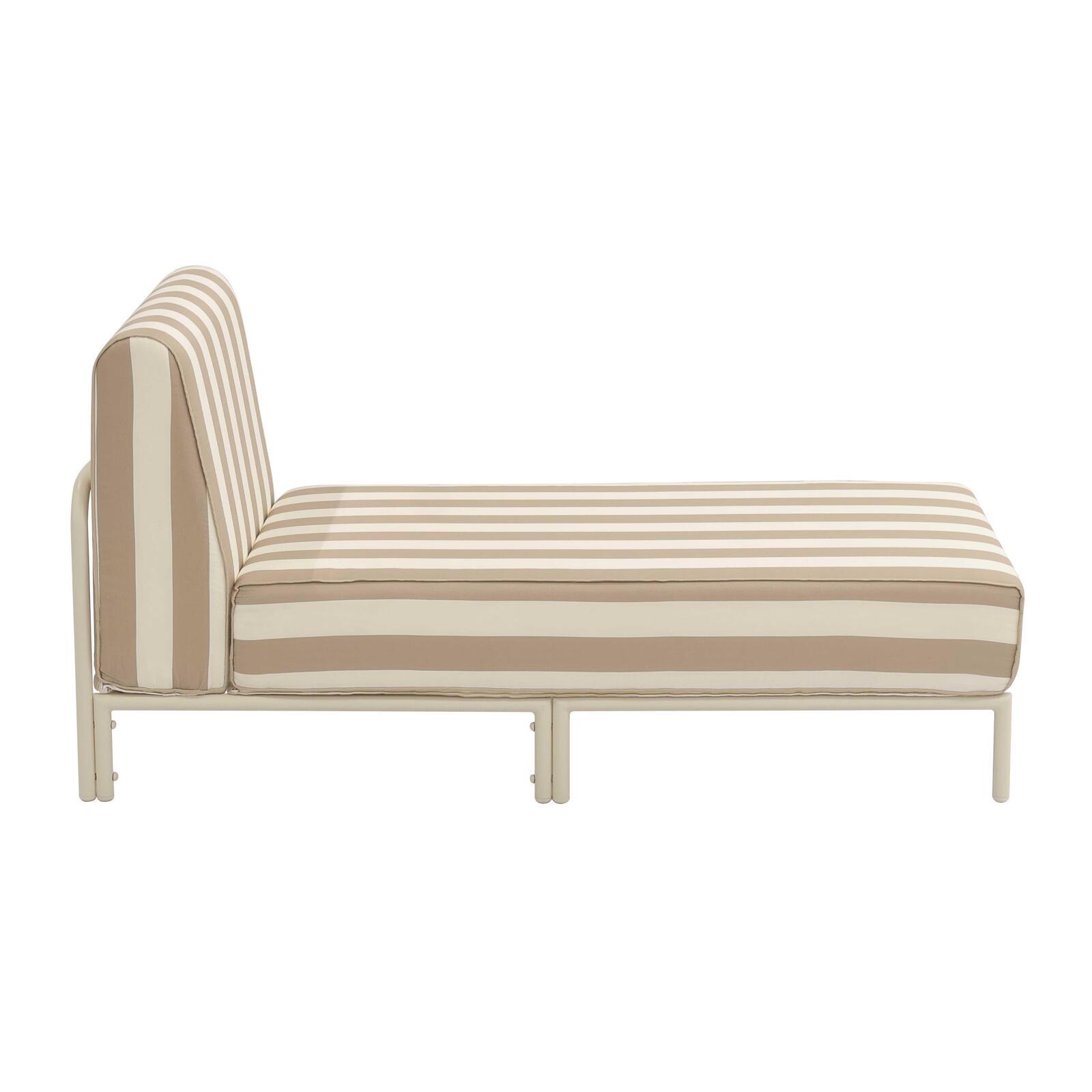 Chaiselongue im gestreiften Design für ein modulares Outdoor-Sofa