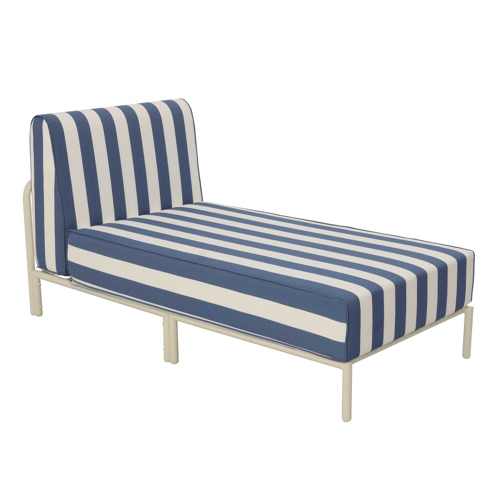 Chaiselongue im gestreiften Design für ein modulares Outdoor-Sofa