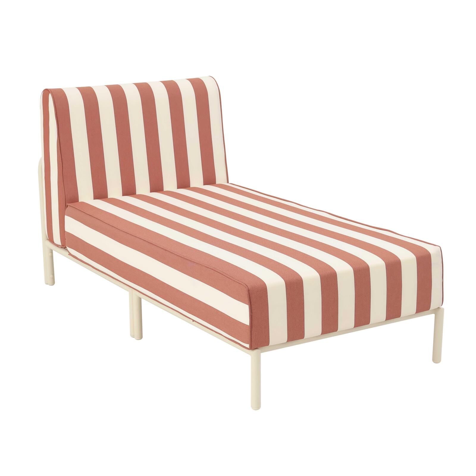 Chaiselongue im gestreiften Design für ein modulares Outdoor-Sofa