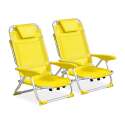 Set bestehend aus 2 klappbaren Strandstühlen, 4-fach verstellbar