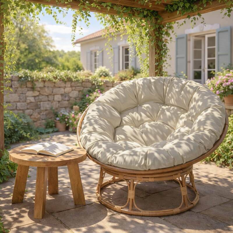 Papasan Gartensessel aus synthetischem Rattan