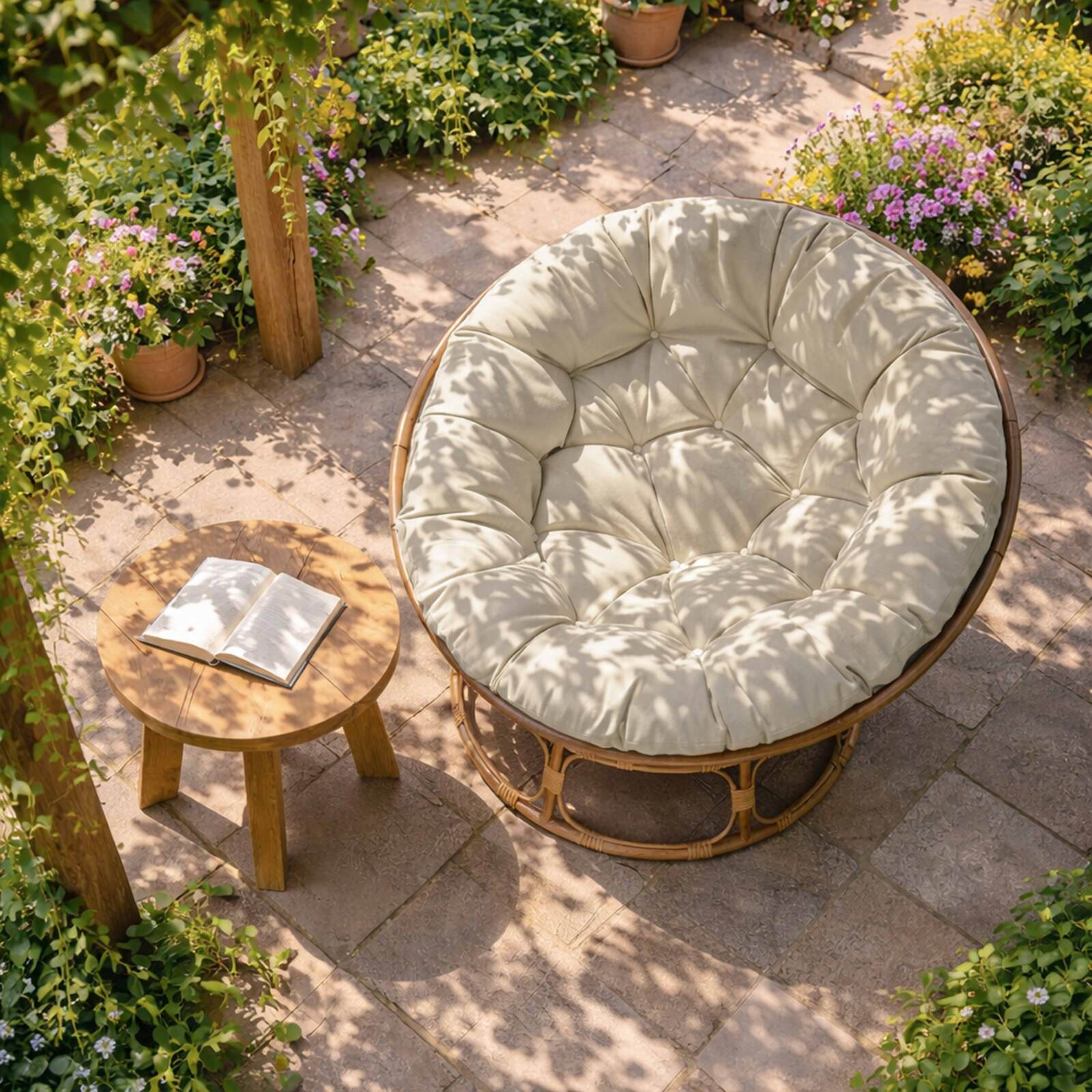 Papasan Gartensessel aus synthetischem Rattan