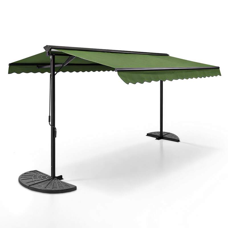 Doppelmarkise Neigung (3 x 4m) und 4 Gewichtsplatten