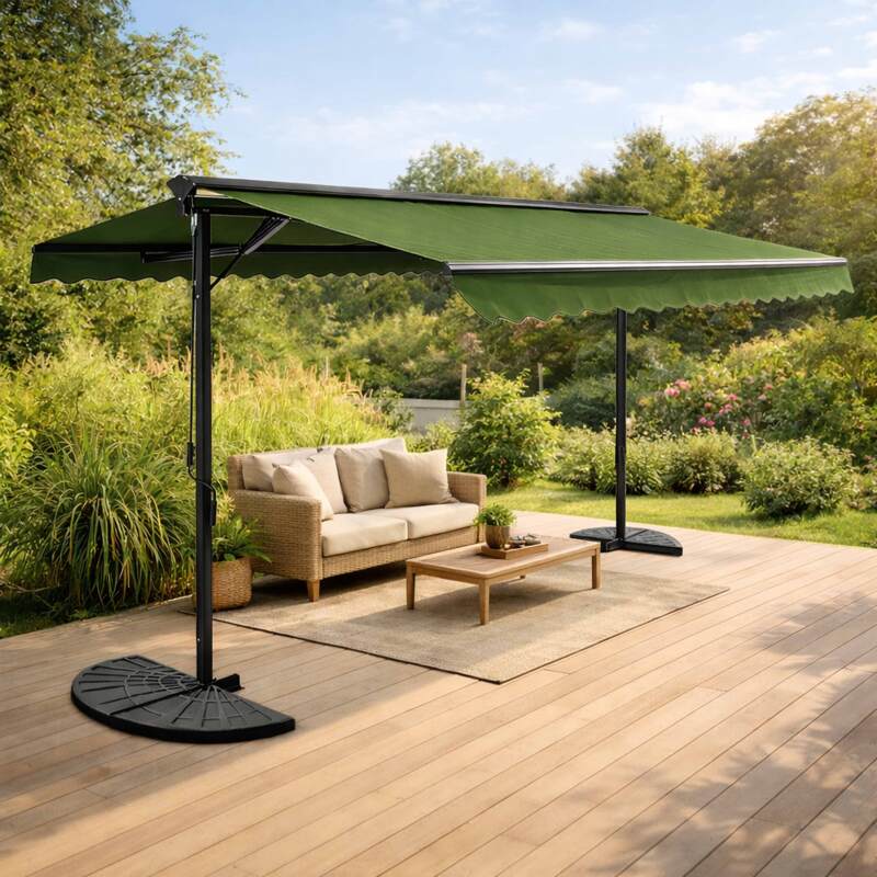 Doppelmarkise Neigung (3 x 4m) und 4 Gewichtsplatten