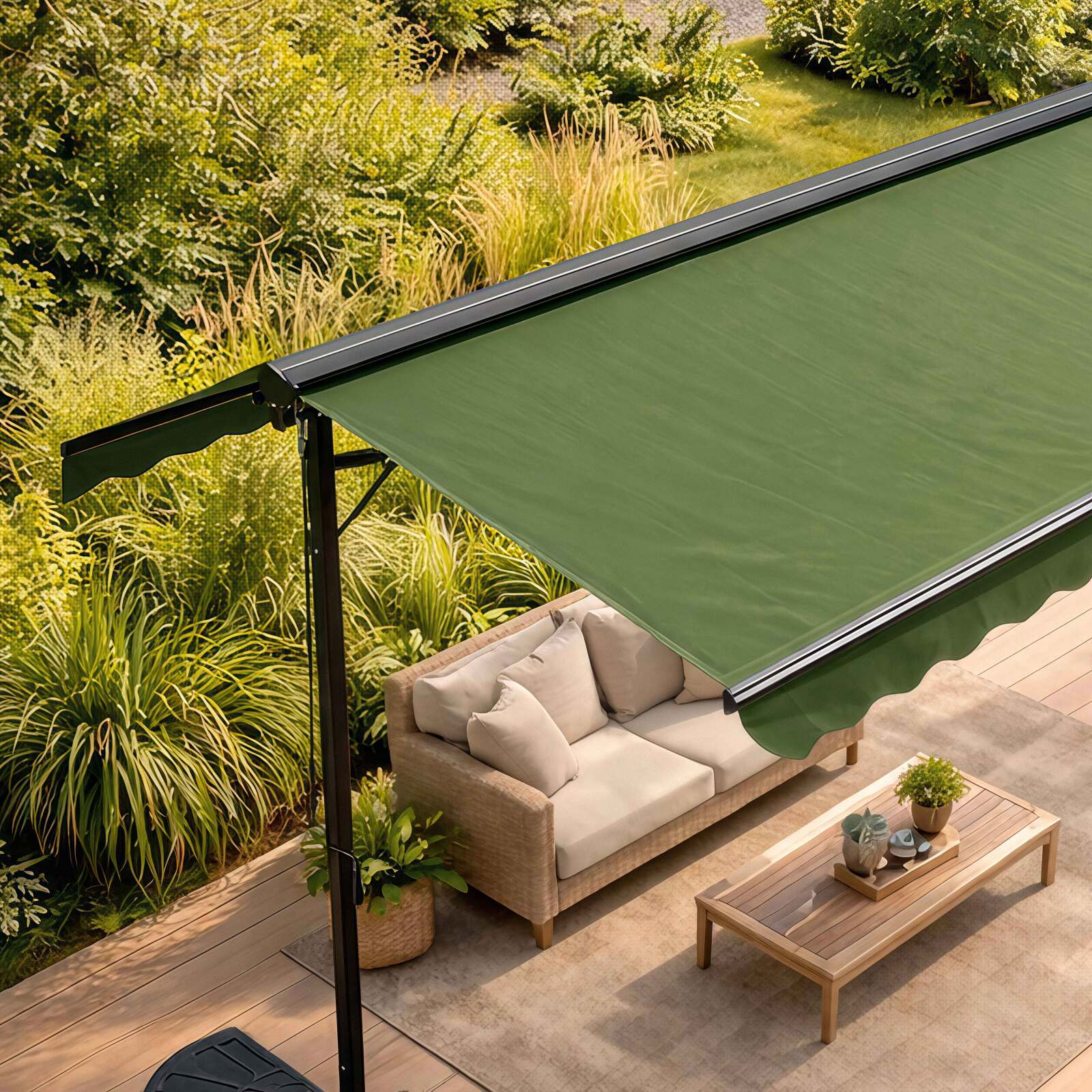 Doppelmarkise Neigung (3 x 4m) und 4 Gewichtsplatten