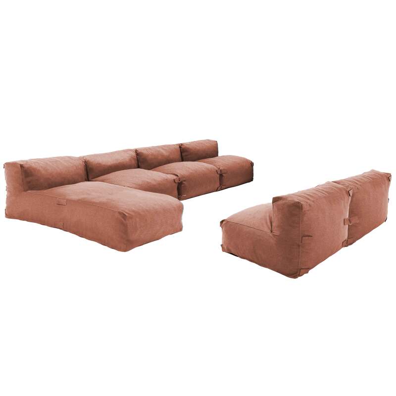 Modulare Gartenmöbel für 6 Personen bestehend aus 5 Sesseln und 1 Chaiselongue
