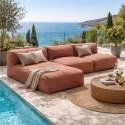 Modulare Gartenmöbel für 3 Personen bestehend aus 2 Sesseln und 1 Chaiselongue - Lifestyle