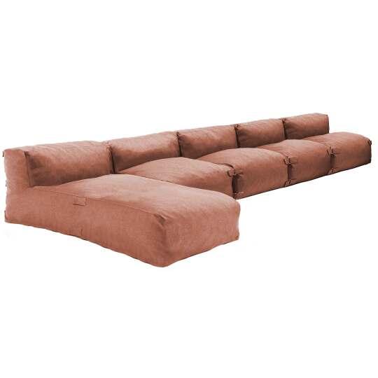 Modulare Gartenmöbel für 5 Personen bestehend aus 4 Sesseln und 1 Chaiselongue | Oviala
