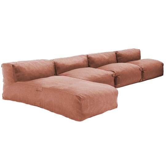 Modulare Gartenmöbel für 4 Personen bestehend aus 3 Sesseln und 1 Chaiselongue | Oviala