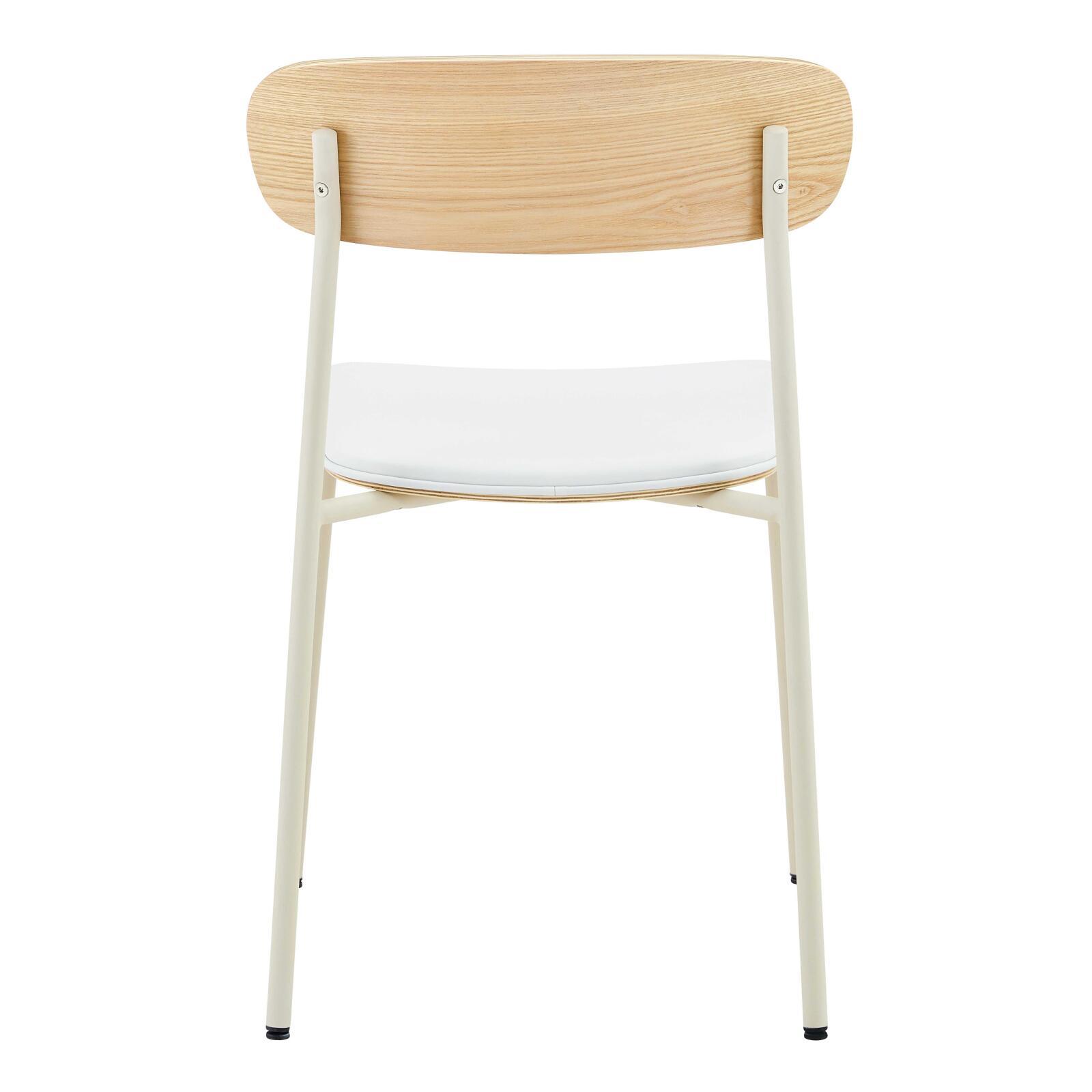 Stühle Lederoptik aus Holz und Metall - 2er-Set