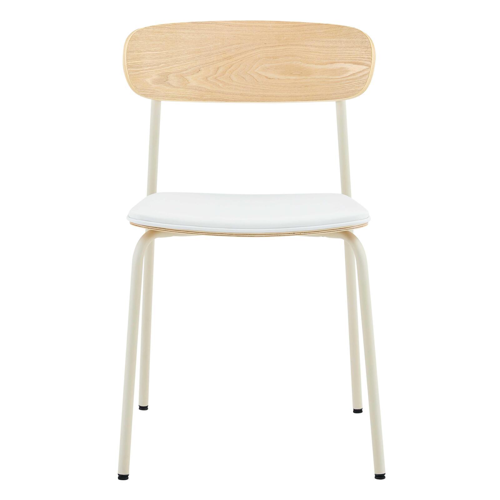 Stühle Lederoptik aus Holz und Metall - 2er-Set