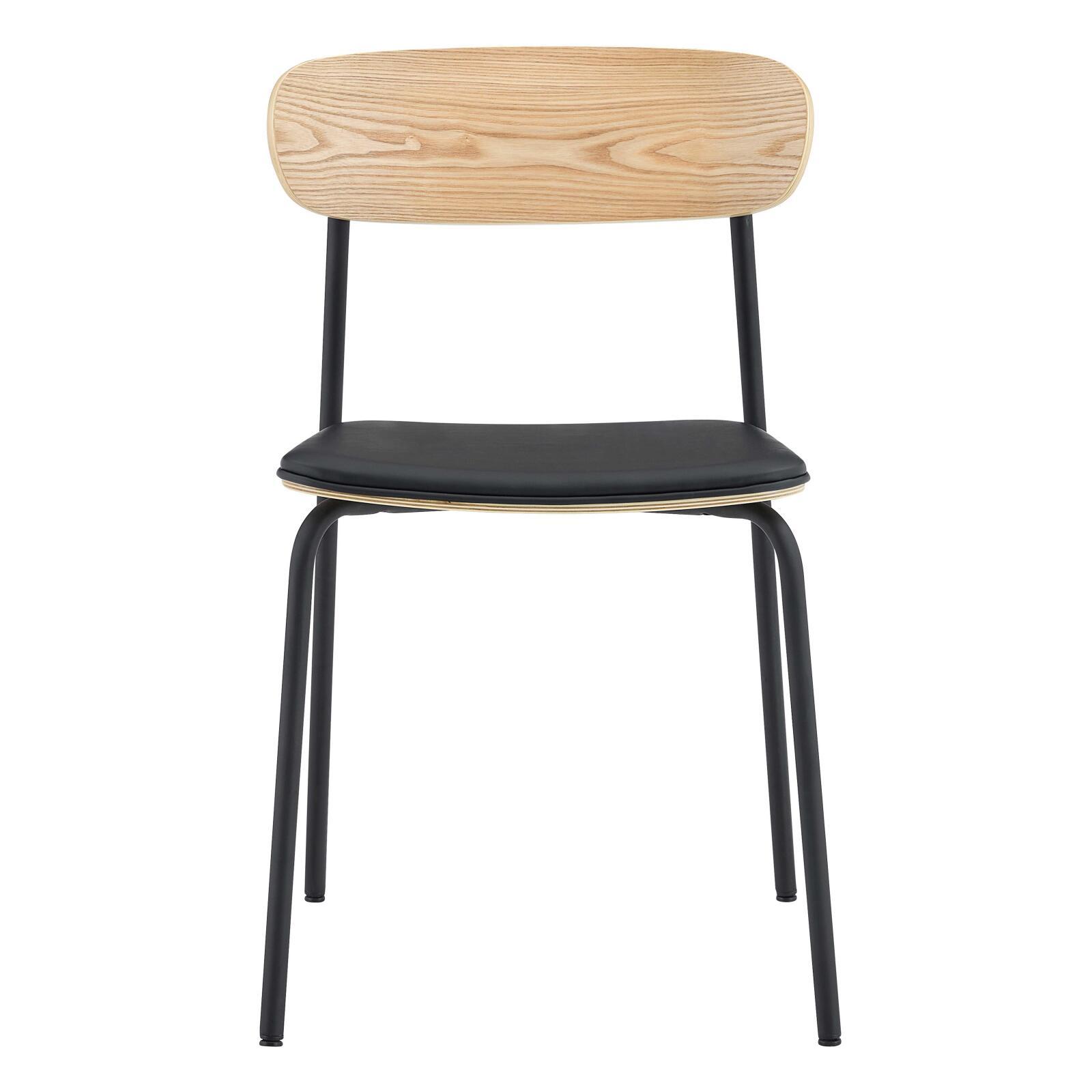 Stühle Lederoptik aus Holz und Metall - 2er-Set