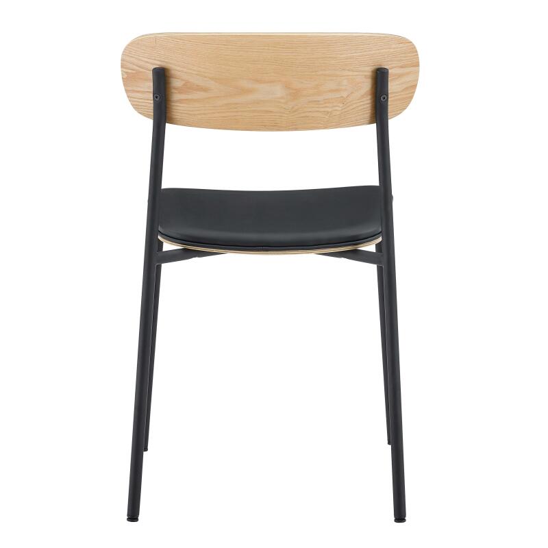 Stühle Lederoptik aus Holz und Metall - 2er-Set (6/7)