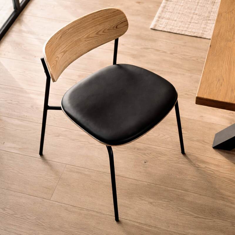 Stühle Lederoptik aus Holz und Metall - 2er-Set (2/7)