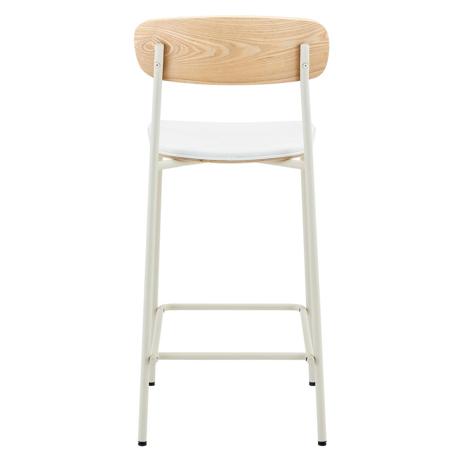 Barstühle Lederoptik aus Holz und Metall - 2er-Set