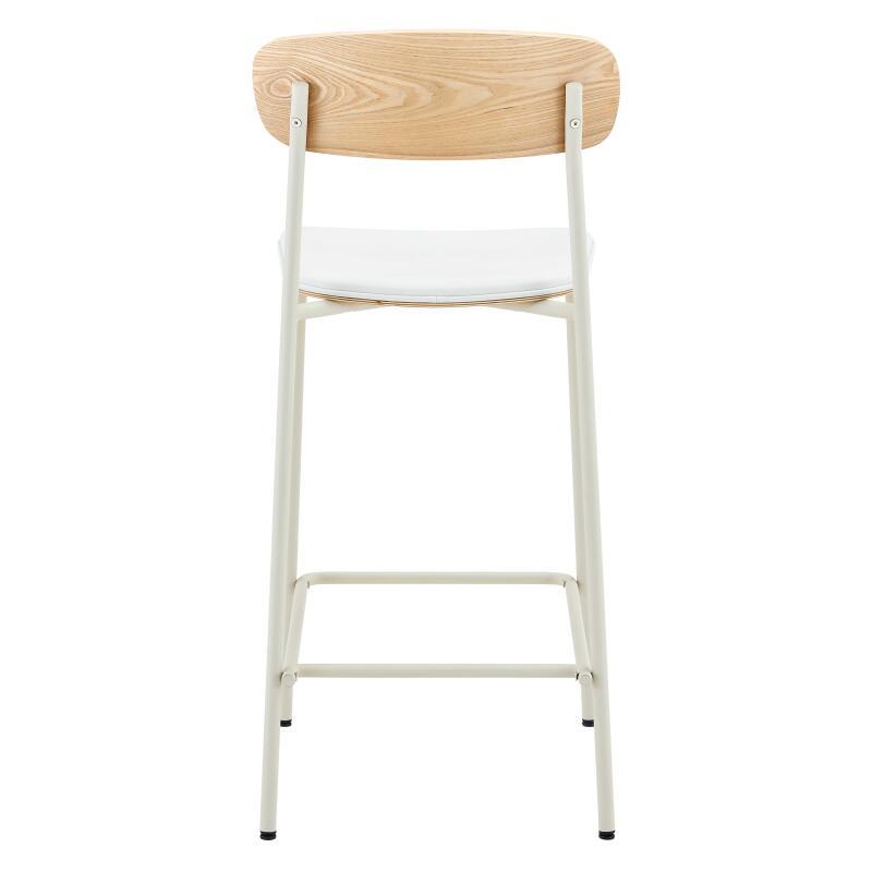 Barstühle Lederoptik aus Holz und Metall - 2er-Set (6/8)