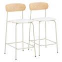 Barstühle Lederoptik aus Holz und Metall - 2er-Set