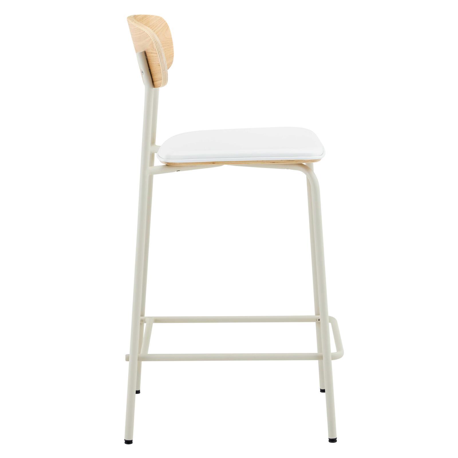 Barstühle Lederoptik aus Holz und Metall - 2er-Set