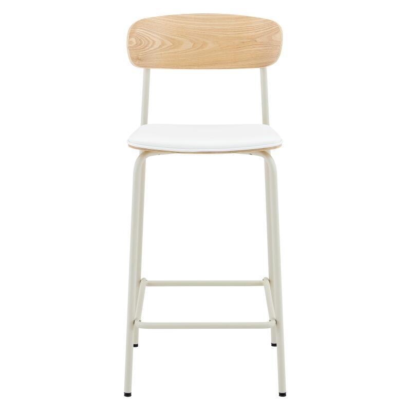 Barstühle Lederoptik aus Holz und Metall - 2er-Set (4/8)