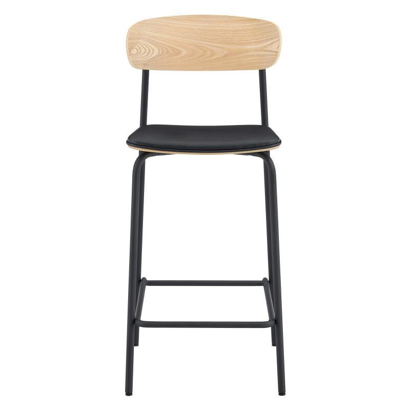 Barstühle Lederoptik aus Holz und Metall - 2er-Set (4/7)