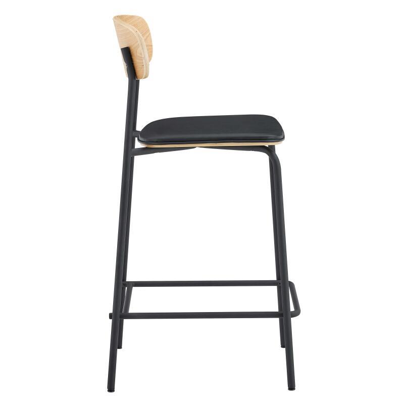 Barstühle Lederoptik aus Holz und Metall - 2er-Set (5/7)