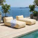 Modulare Gartenmöbel für 2 Personen bestehend aus 2 gestreiften Chaiselongues 