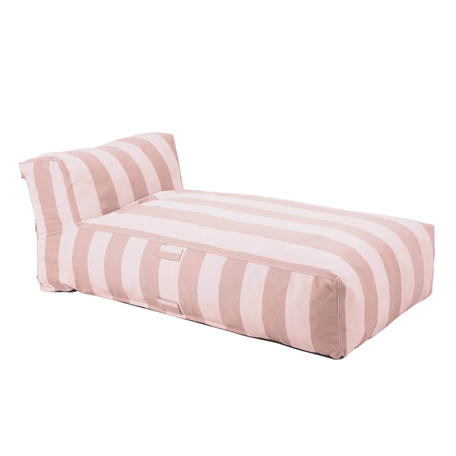 Modulare Gartenmöbel für 2 Personen bestehend aus 2 gestreiften Chaiselongues 
