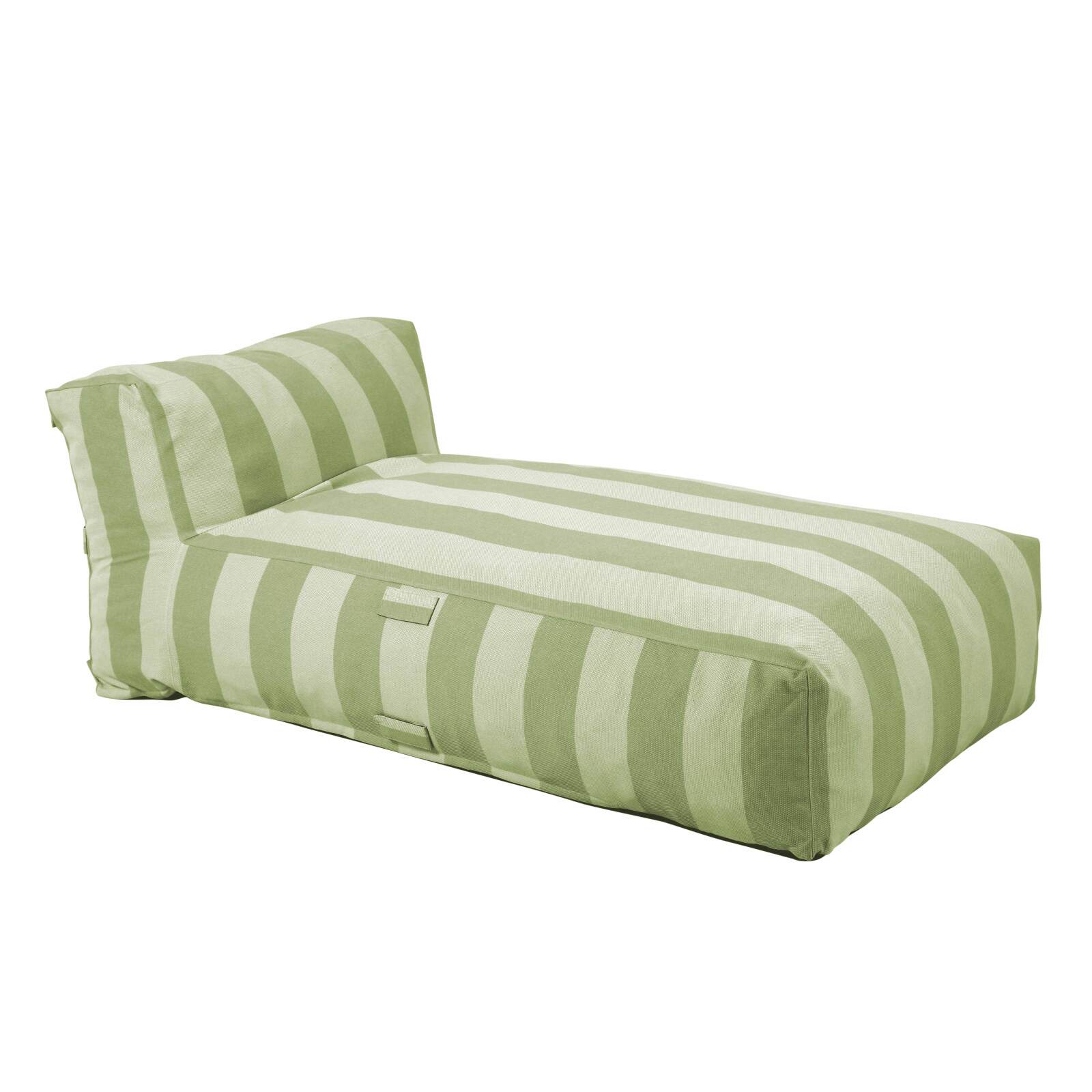Modulare Gartenmöbel für 2 Personen bestehend aus 2 gestreiften Chaiselongues 