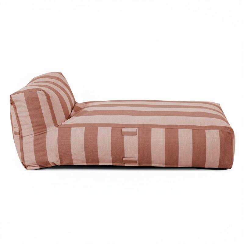 Modulare Gartenmöbel für 2 Personen bestehend aus 2 gestreiften Chaiselongues  (5/6)