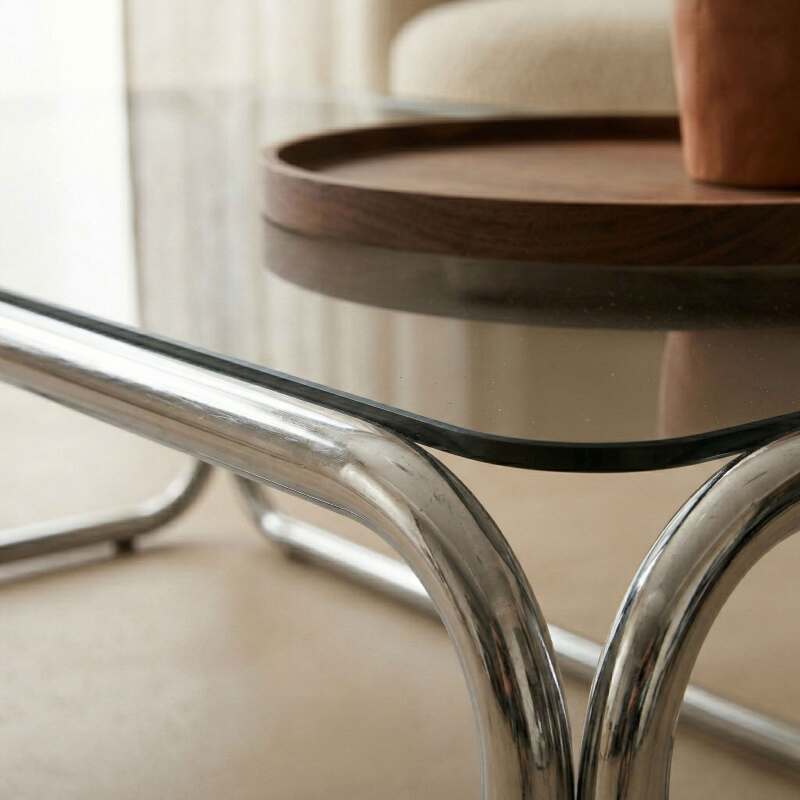 Couchtisch rechteckig, aus gehärtetem Glas, 110x50 cm (3/8)