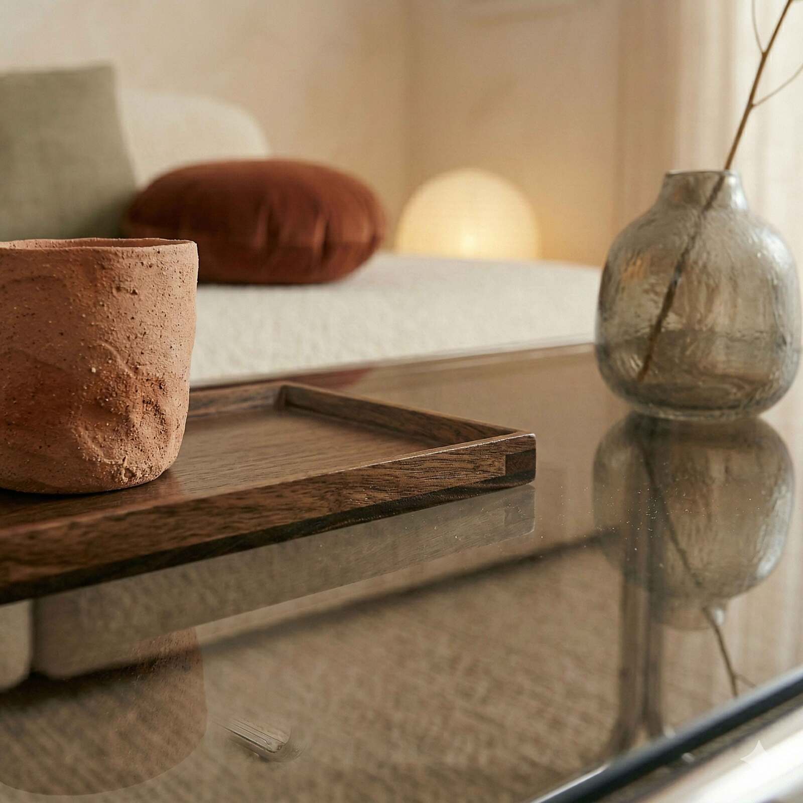 Couchtisch rechteckig, aus gehärtetem Glas, 110x50 cm