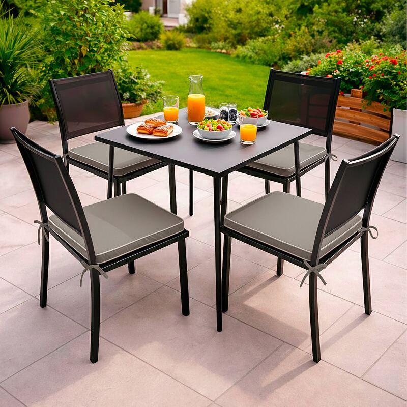 Set von 4 einfarbigen Außenstuhlkissen 40 x 40 cm (3/4)