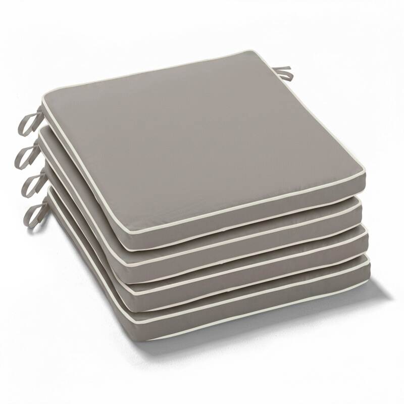 Set von 4 einfarbigen Außenstuhlkissen 40 x 40 cm