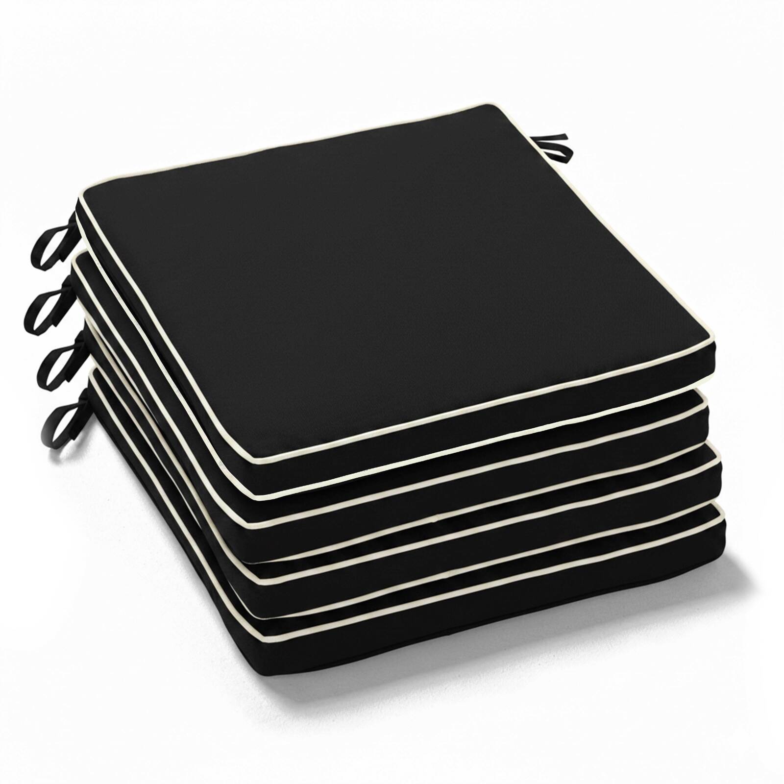 Set von 4 einfarbigen Außenstuhlkissen 40 x 40 cm